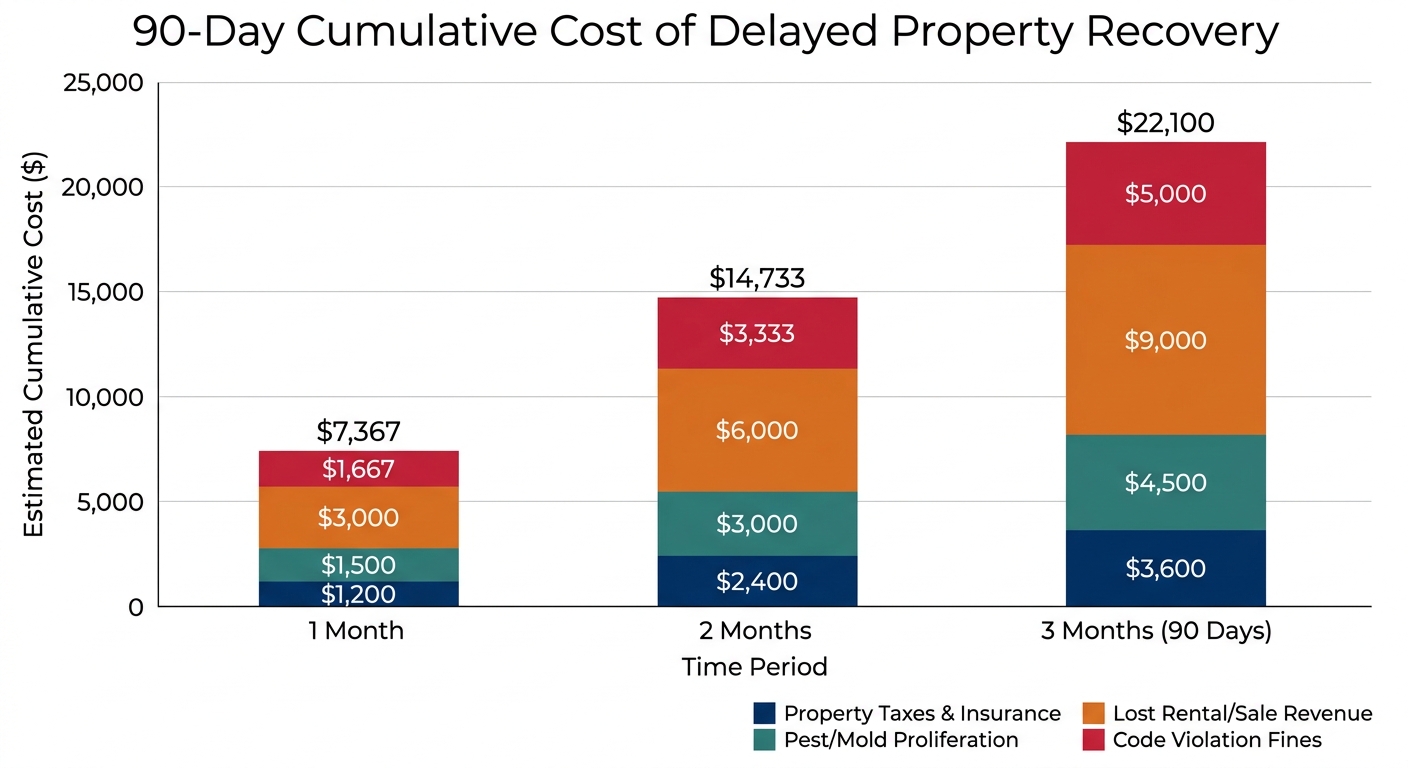 90-Day Cumulative Cost of Delayed Property Recovery