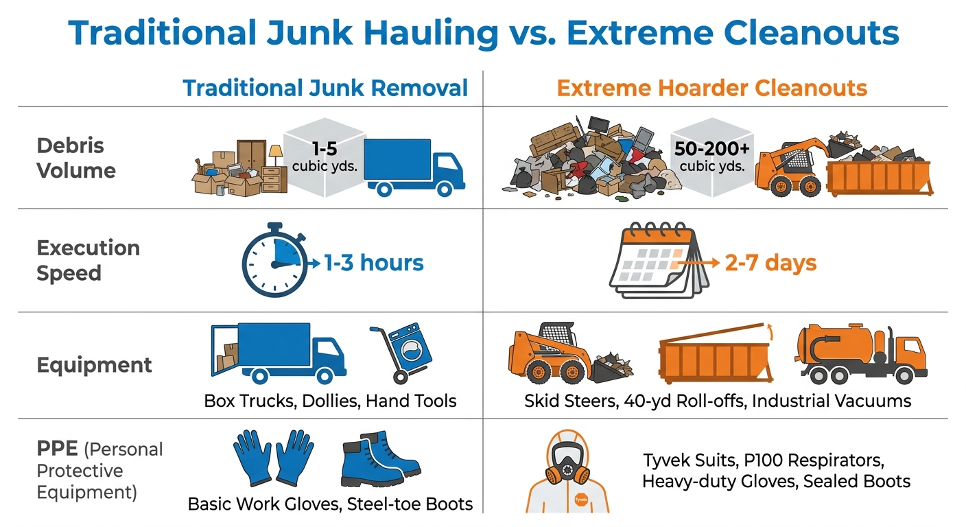 Traditional Junk Hauling vs. Extreme Cleanouts